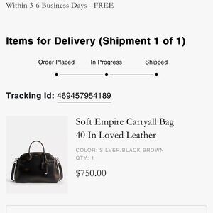 Coach Soft Empire Carryall Bag 40 - Black and Silver/Brown Accents